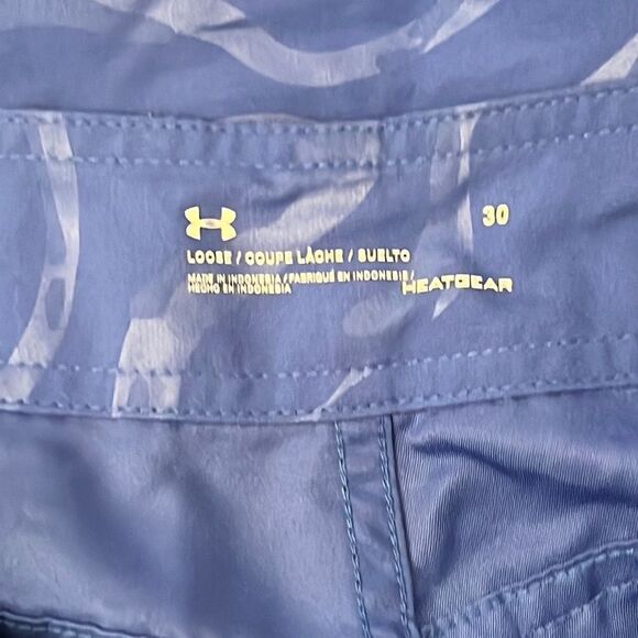 Under Armour Heat Gear Men's Blue Wave Print Loose Swim Board Shorts - Picture 6 of 7